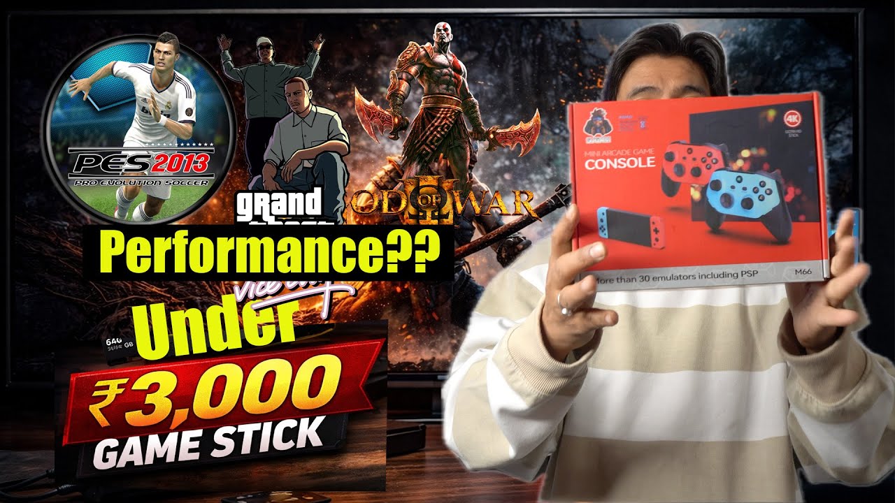 M66 Gaming Stick-Nintendo Style | God of War Smooth Performance? | 21,000+ Games Under ₹3K | AMTVPro