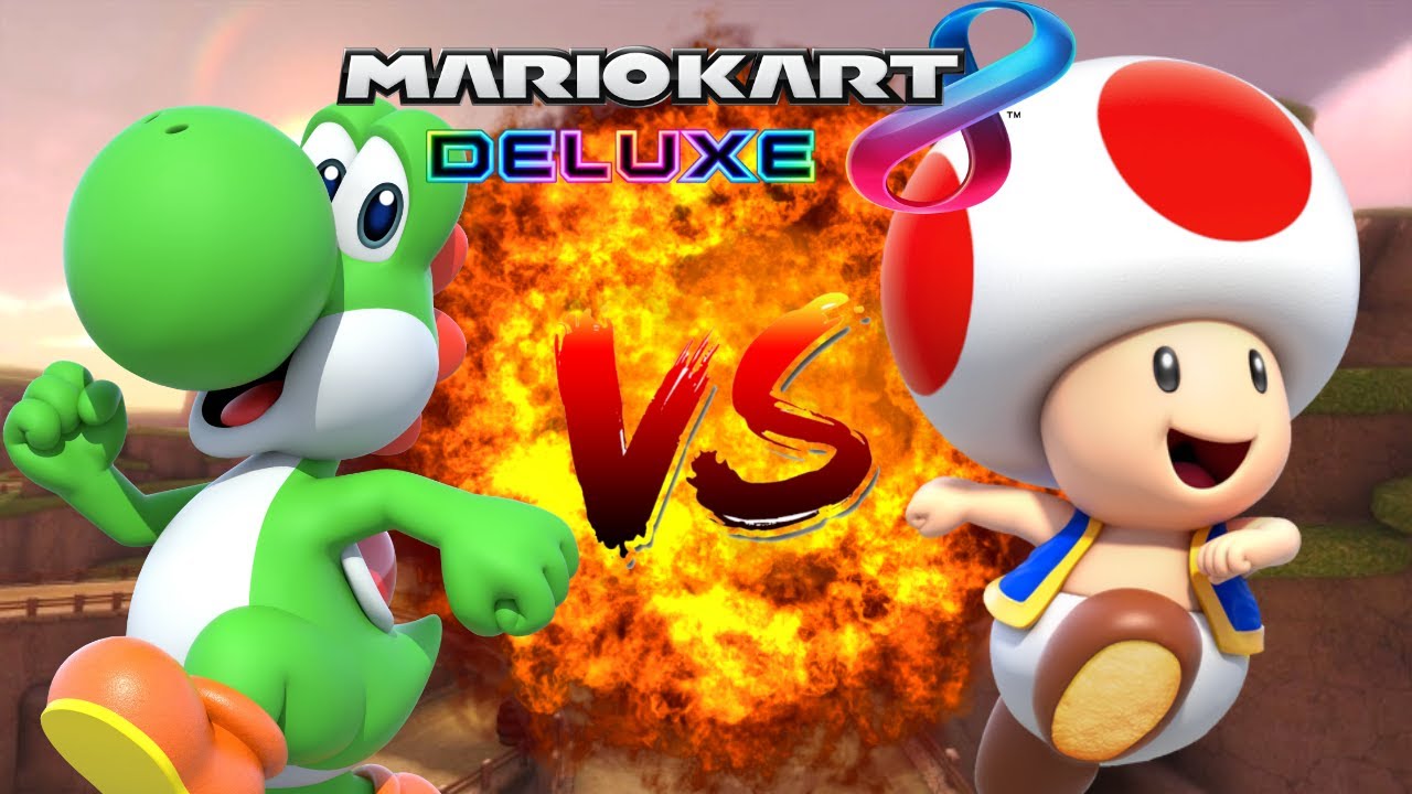 Mario kart 8 Deluxe - Yoshi Vs Toad ( Toad lucky day )