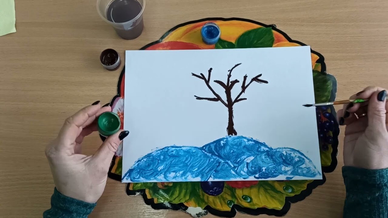 Заняття з малювання. Останній подих зими. Зимовий пейзаж