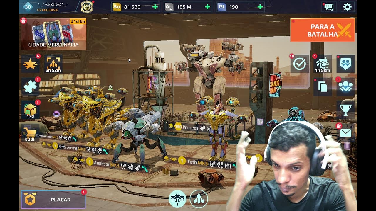 War Robots jogando na conta do inscrito ao vivo