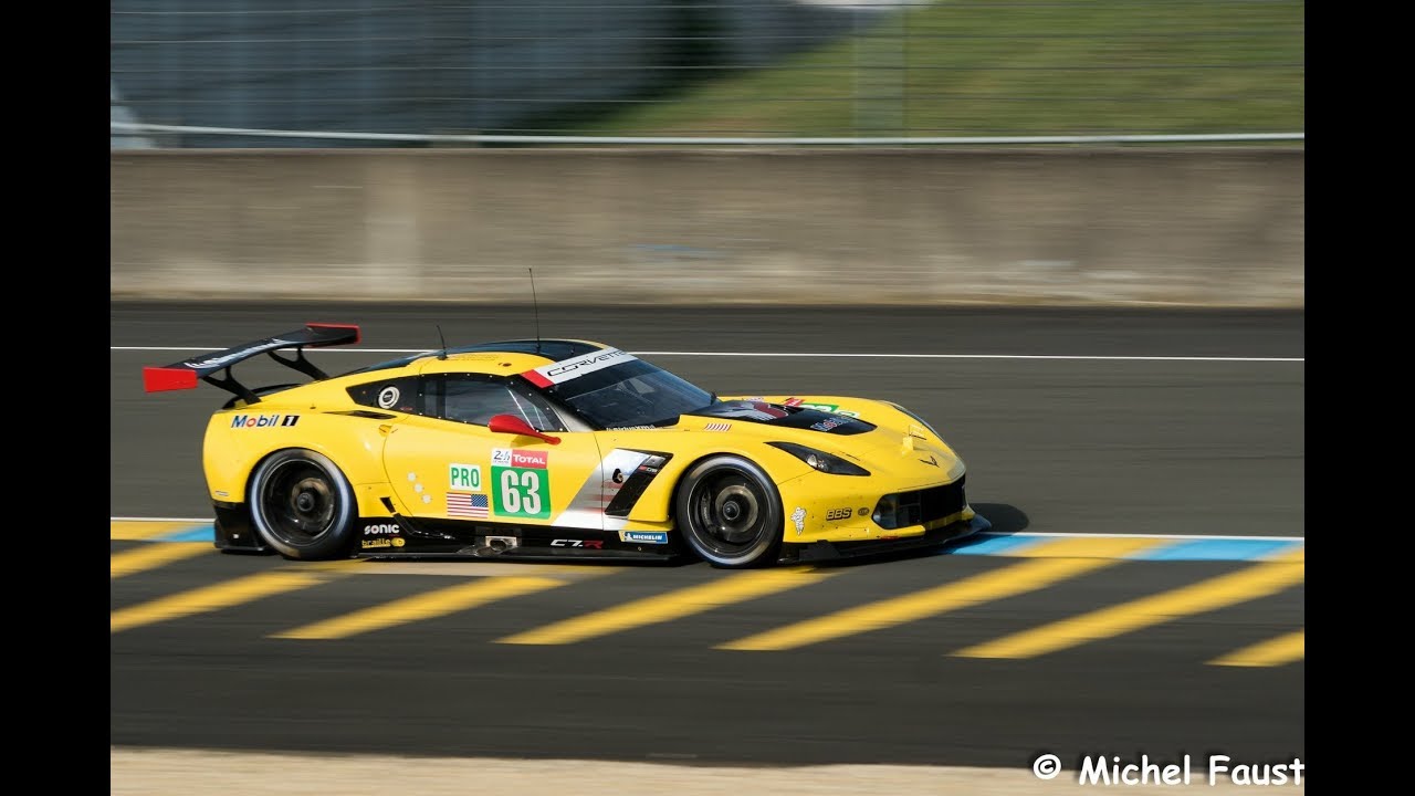24 Hours of Le Mans Test Day 2018 - Corvette C7r Crazy V8 sound !