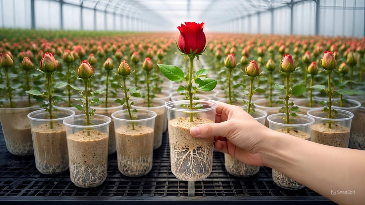 A super-fast method for propagating roses from cuttings in sand at home.
