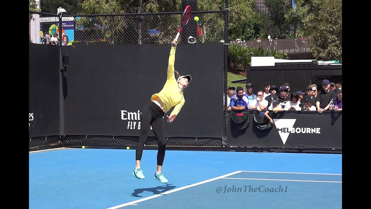 Elena Rybakina  --  Tennis Serves  --  In  Slow Motion.