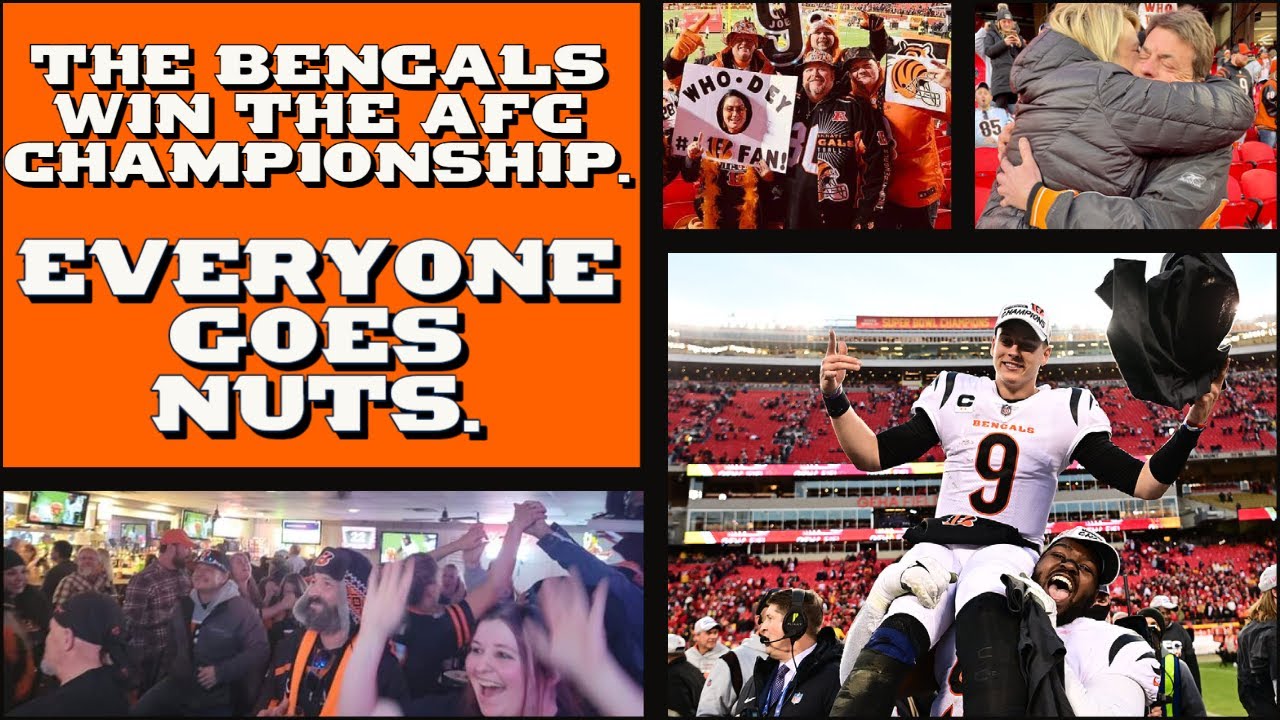 Bengals Win the AFC Championship.  Everyone Goes Nuts. (Fan Reactions )
