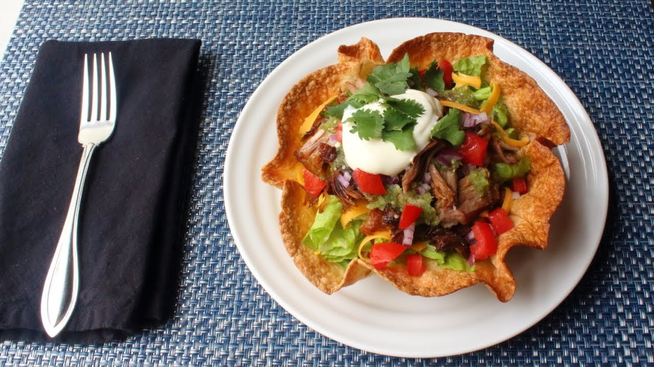 Crispy Basket Burrito - How to Make Crispy Tortilla Bowls in the Oven