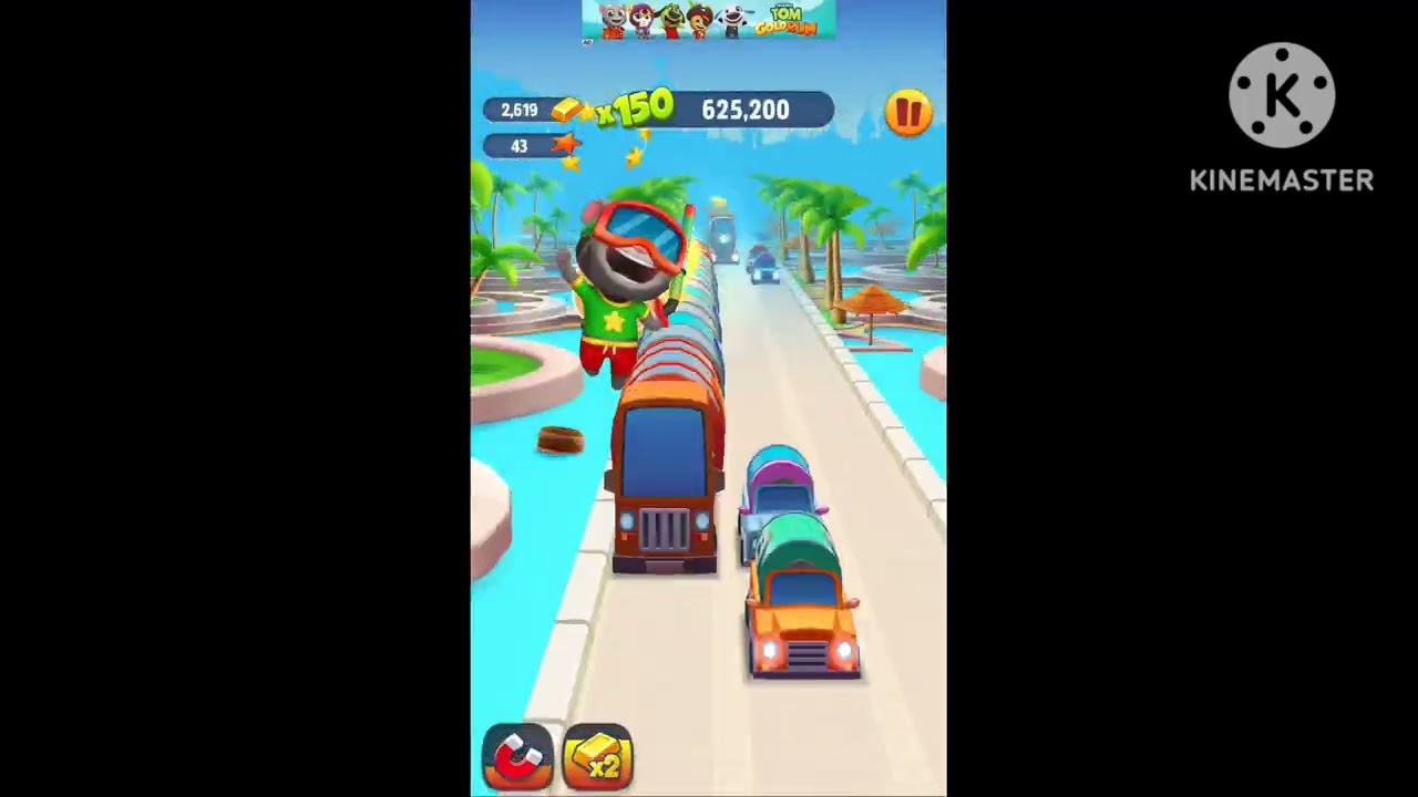 Talking Tom Gold Run Splashy Tom 4x fast iOS Android Gameplay