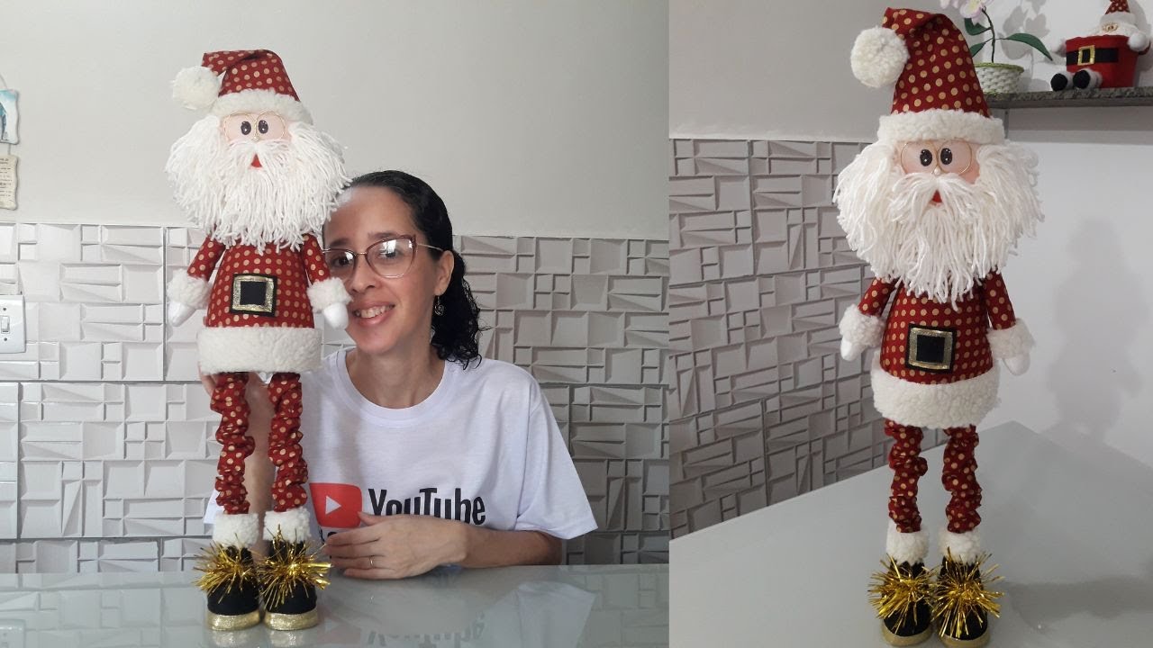 Papai Noel Pernudo SEM COSTURA - Papai Noel de Loja - 🤩 Navideño - @fazerarte