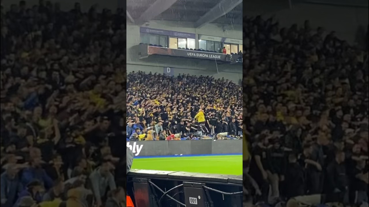 AEK ATHENS FANS AT THE AMEX STADIUM - Brighton v AEK Athens Europa League Highlights #aekathens #aek