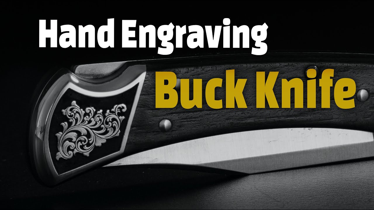 Hand Engraving Buck Knife