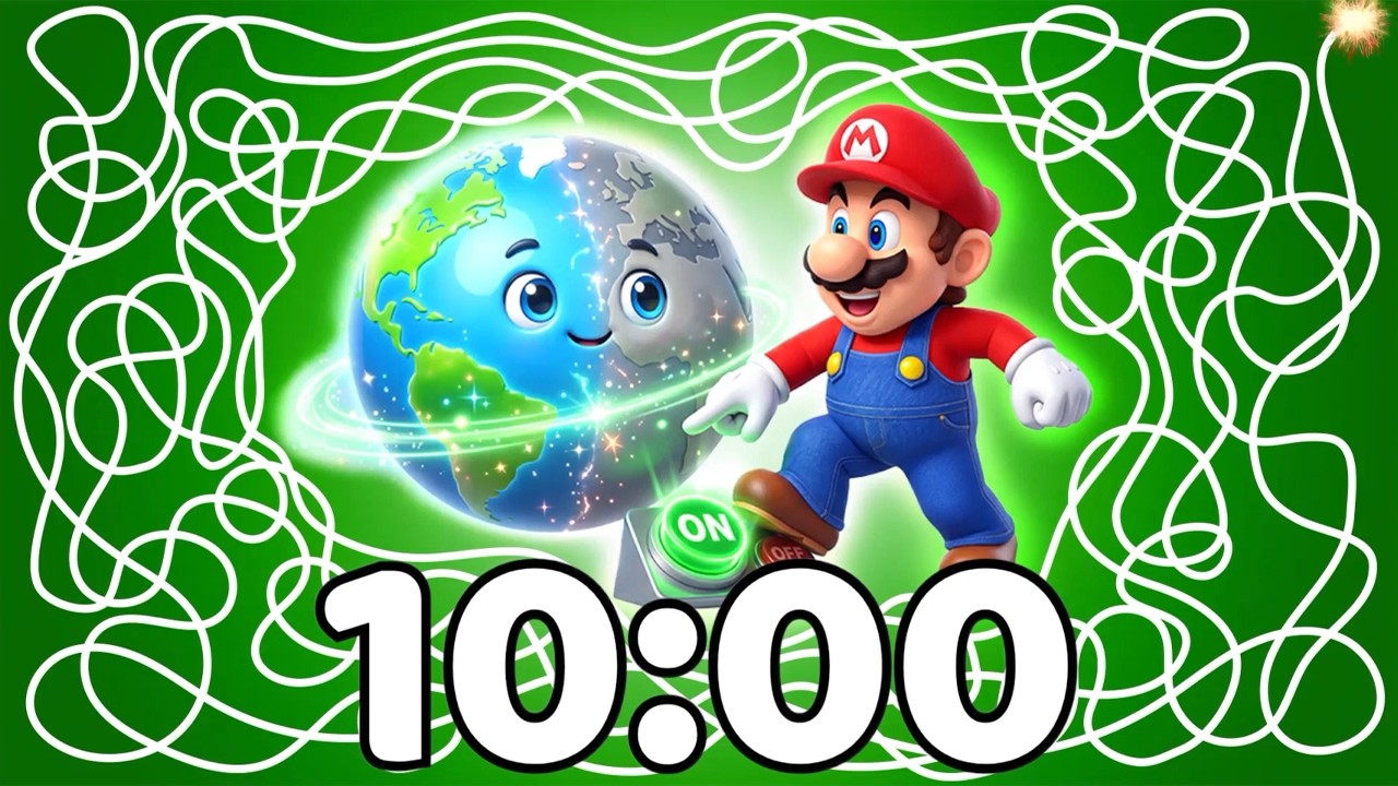 10 Minute Timer 💥 | Super Mario Earth Day Timer Bomb 🌿 | Explosive Countdown Surprise!