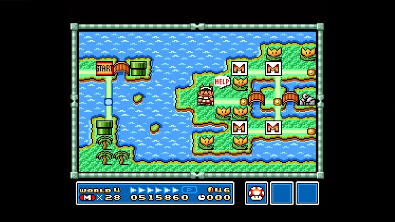 Super Mario Bros 3 All Stars - World 4 - Castle & Ship - 36