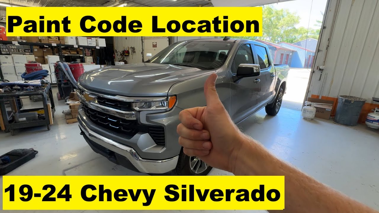 Paint Code Location Chevy Silverado 1500 19 20 21 22 23 2019 2020 2021 2022 2023