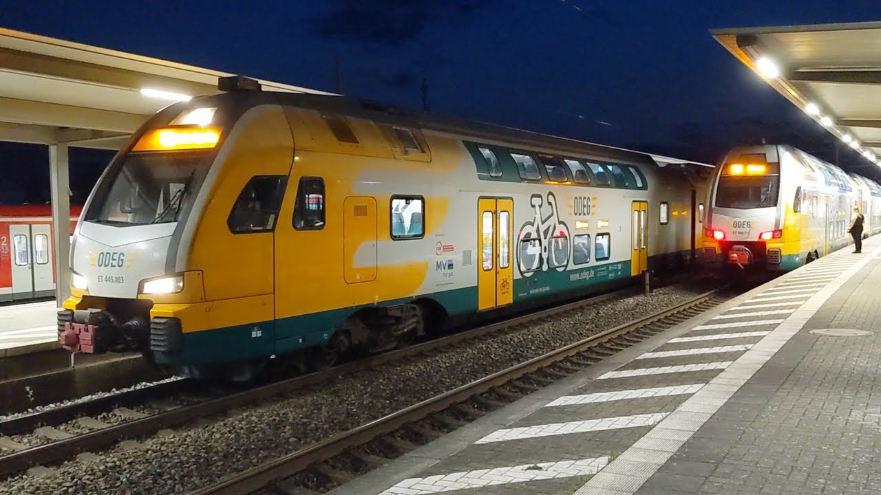 Bahnhof Wittenberge (Bahnstrecke Hamburg–Berlin) nachts um 22 Uhr