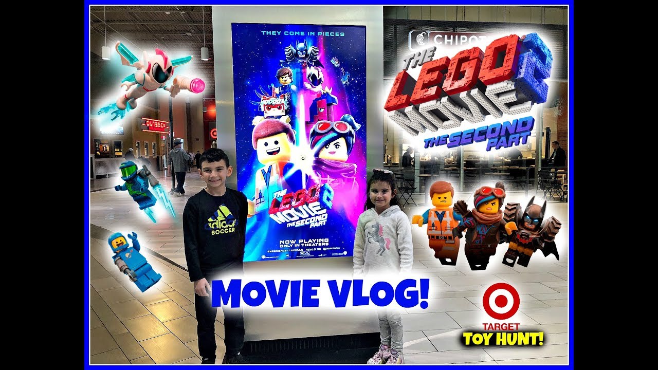 THE LEGO MOVIE 2 Movie Vlog! Target & Barnes and Noble Toy Hunt! Opening Toys inside the theater!!