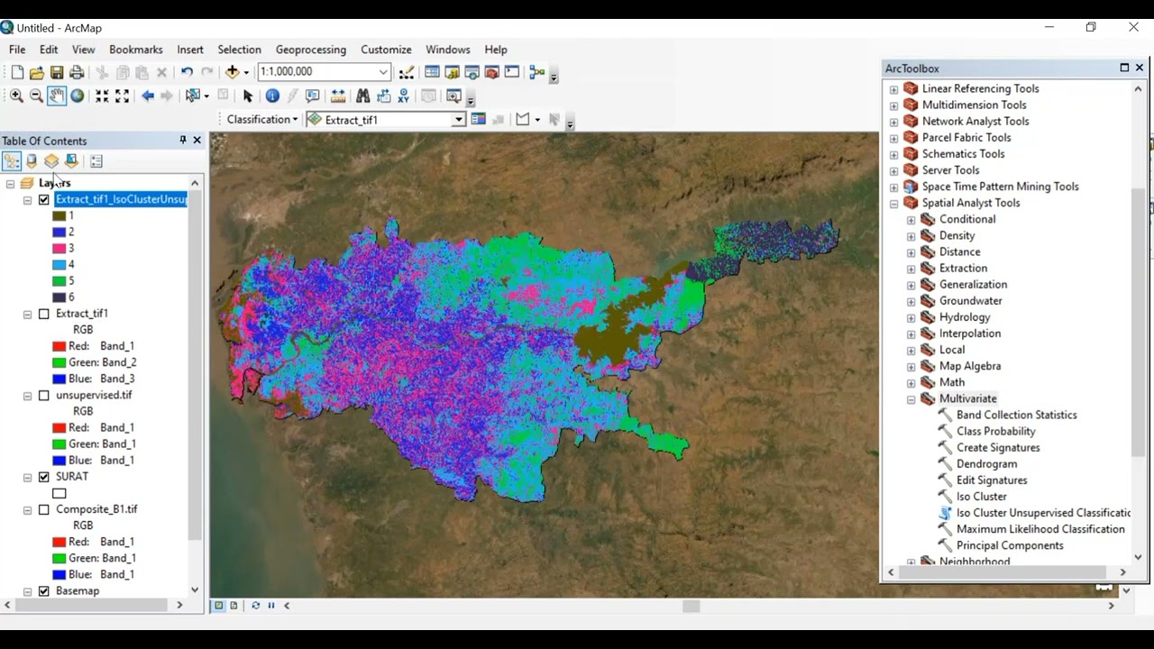 КАРТА LULC — НЕКОНТРОЛИРУЕМАЯ КЛАССИФИКАЦИЯ В ArcGIS и расчет площадей землепользования