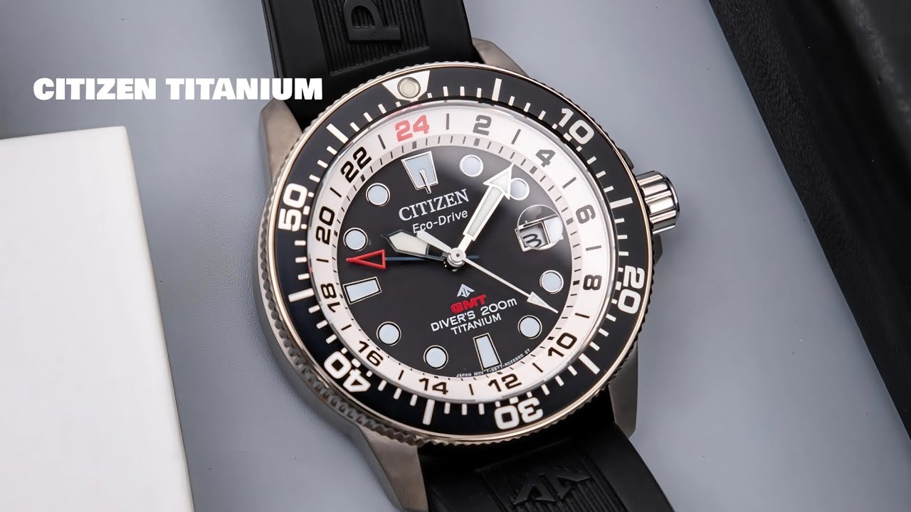 Citizen 星辰錶PROMASTER 黑白配鈦水鬼👻Marine Super titanium 光動能🌞GMT✨] 潛水男錶200m🌊Hk1748😳💥低至42折 Tel 9669 9429 ☎️