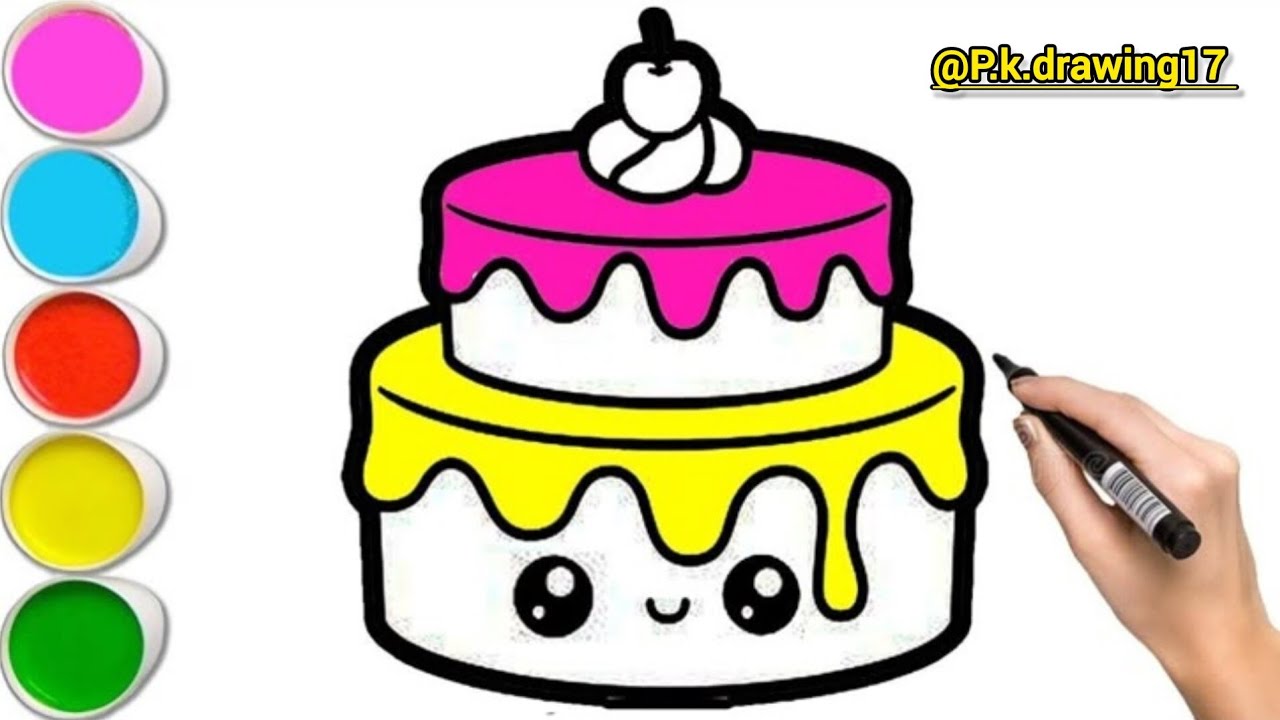 How To Draw A Birthday Cake | Birthday Cake Drawing | Draw Smart