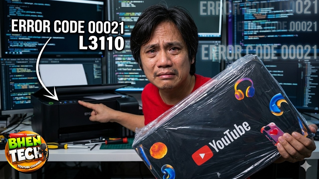code 00021 Epson L3110 quick fix... DIY before calling a tech. with English subtitle