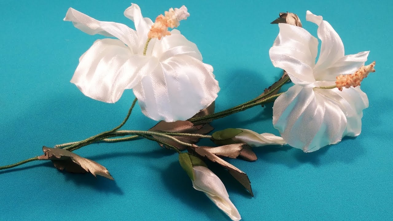 Ribbons hibiscus / Hibisco de cintas / Гибискус из лент. МК
