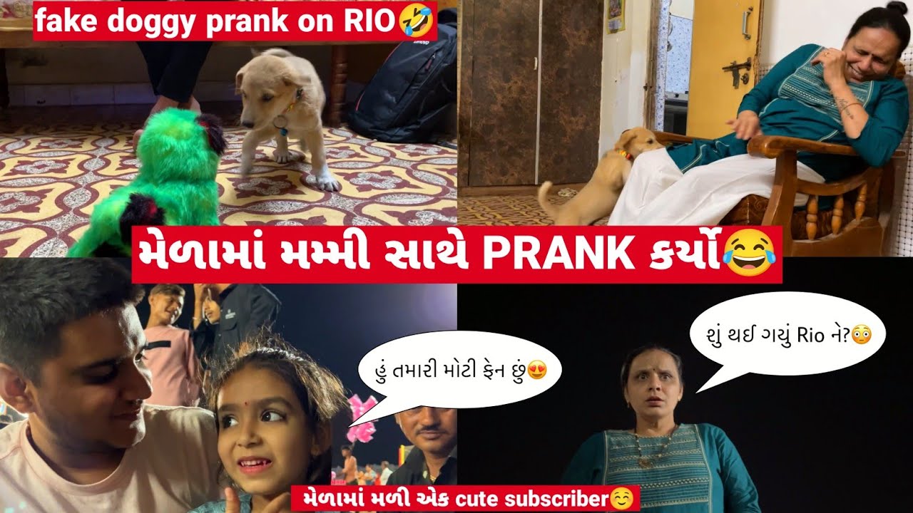 મેળામાં મમ્મી સાથે parnk કર્યો 🤣 | fake doggy prank on Rio 😂 | Aditya goswami | gujarati family