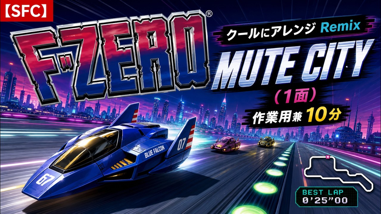 【SFC】F-ZERO『MUTE CITY』(1面)クールにアレンジ Remix（作業用兼10分）