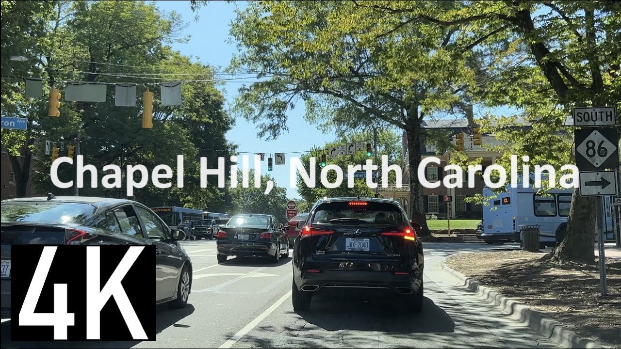 Driving in Chapel Hill, North Carolina - University of North Carolina at Chapel Hill Area