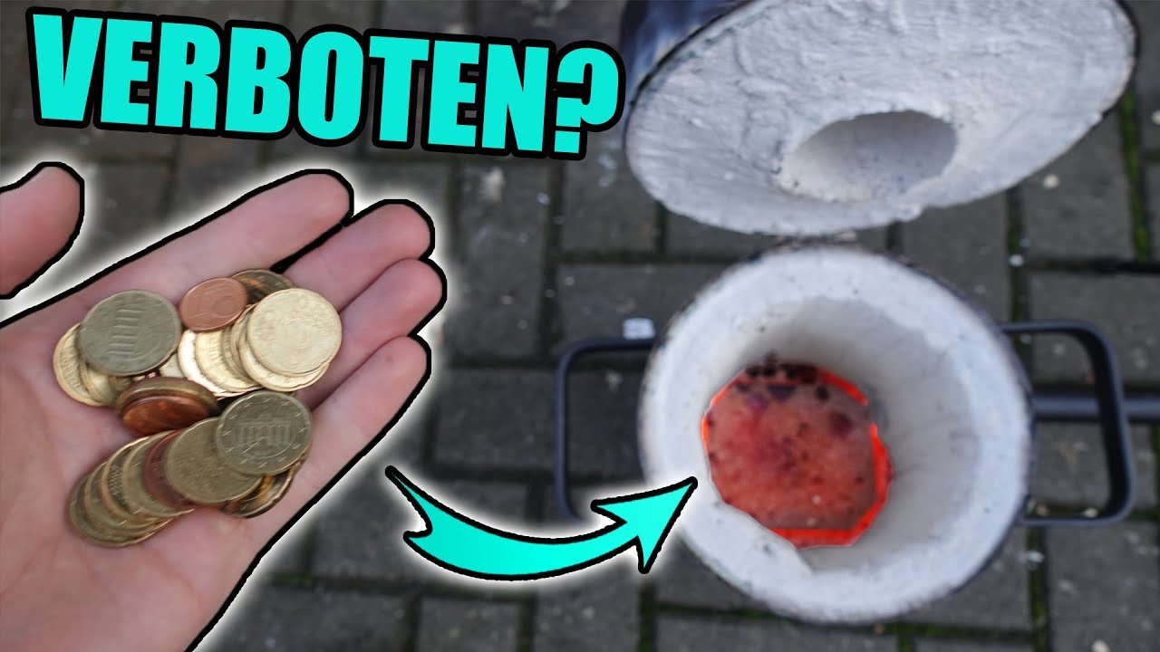 Ich erstelle aus ECHTEM GELD eigene MÜNZEN mit dem 1450° Gas Schmelzofen!
