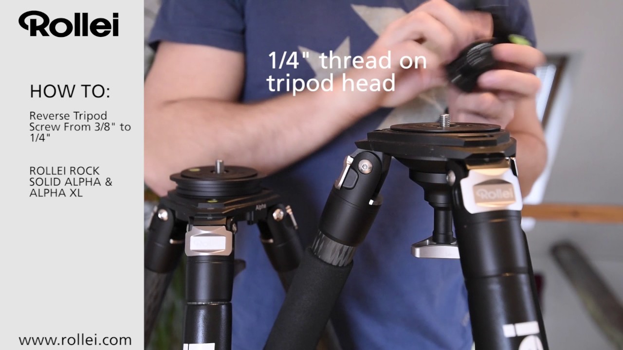 Rollei Rock Solid Alpha & Alpha XL: Reverse tripod screw from 3/8