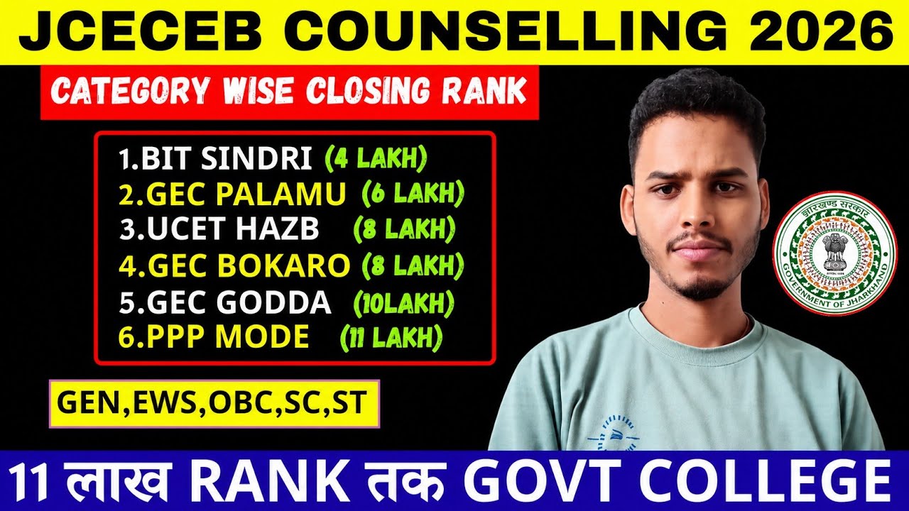 Jharkhand Engineering College Cutoff 2026 |JCECEB Counselling 2026 Last year Cutoff |Rank vs College