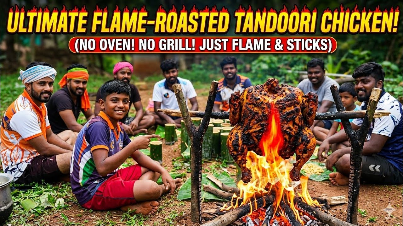 TANDOORI CHICKEN | Again village boys cooked with fun | Pray for us again😂