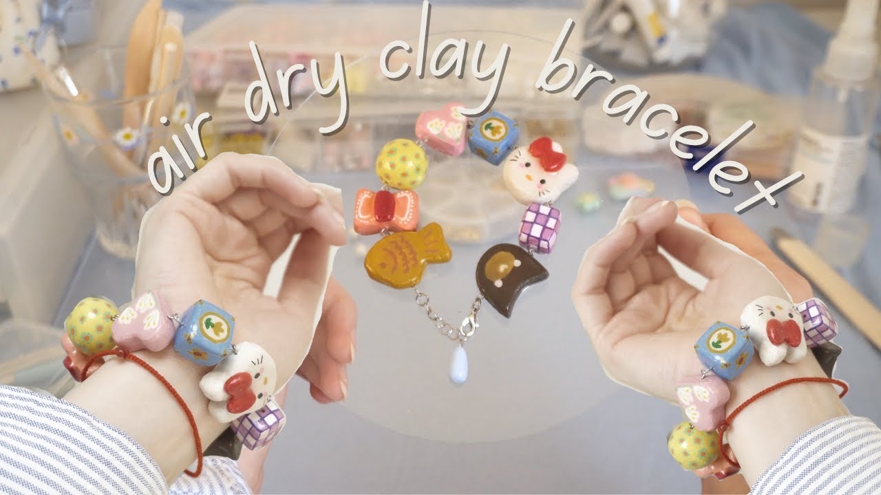 DIY Clay Charm Bracelet🎀clay jewellery making at home~how to make charm bracelet