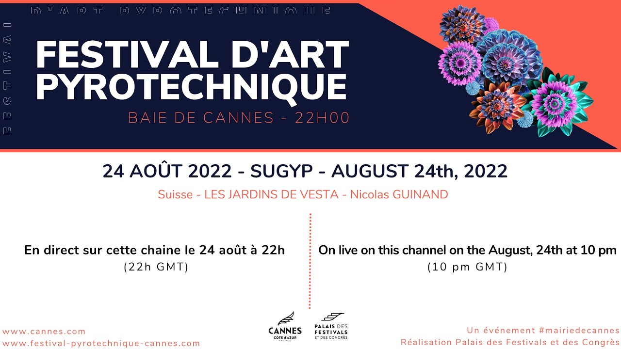 🔴 LIVE Feu d’artifice  24 Août - Cannes
