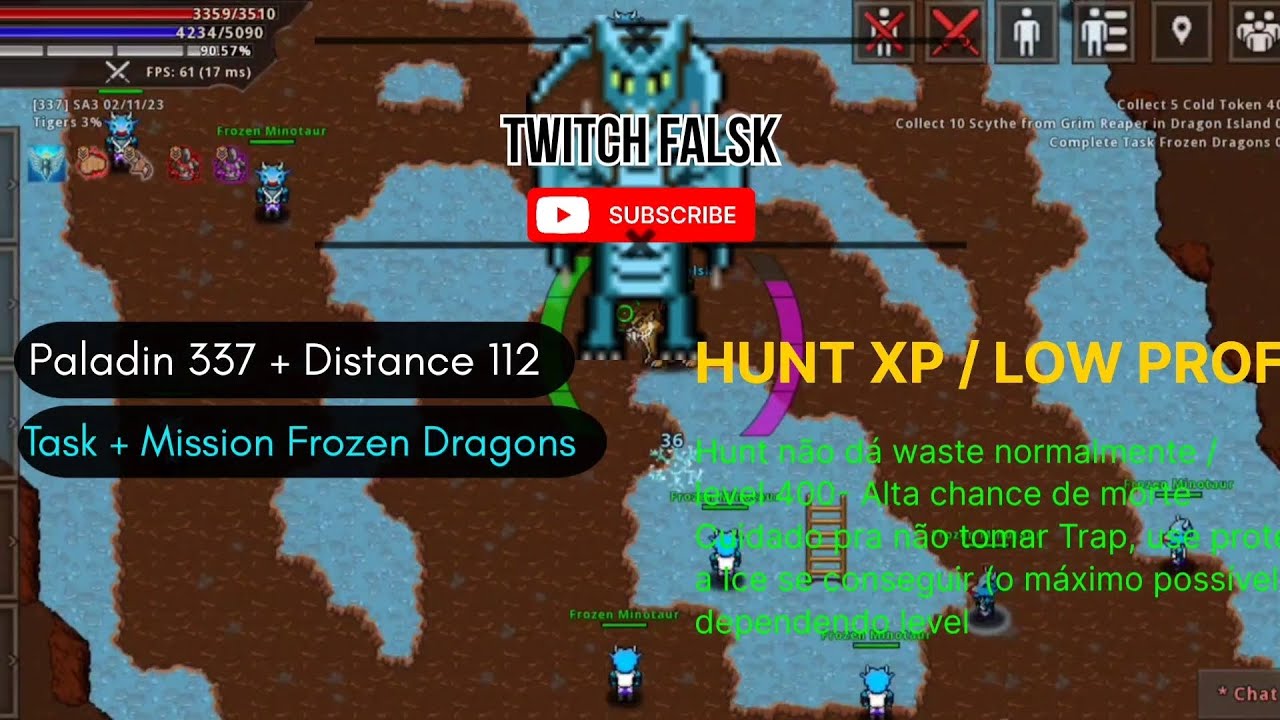 Lawl MMORPG - Hunt Paladin 300+ em &Aacute;rea pra EXP - Task + Mission Frozen Dragon (Hunt Arriscada)
