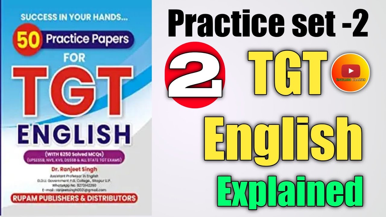 TGT English Practice set-2 | Dr. Ranjit Singh | TGT English Model Paper Exam में आने वाले प्रश्न