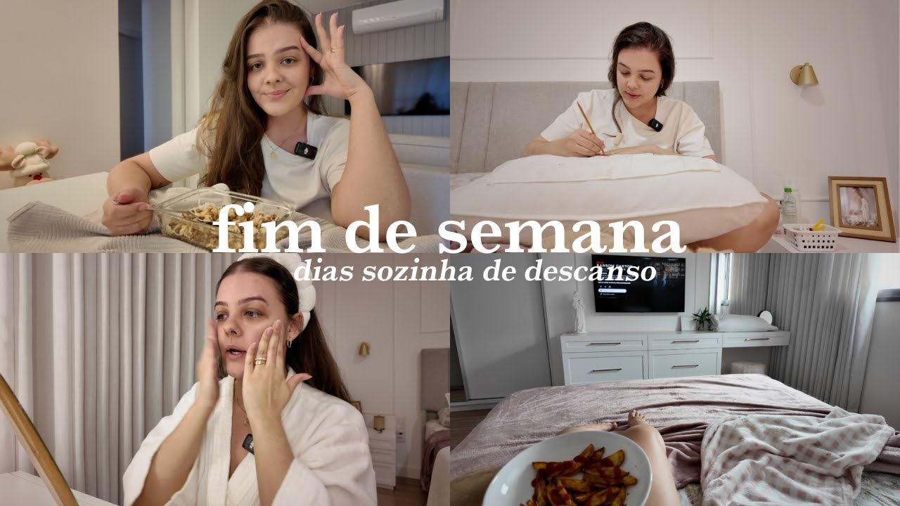 Vlog do meu final de semana sozinha, marido viajou, autocuidado e muito descanso