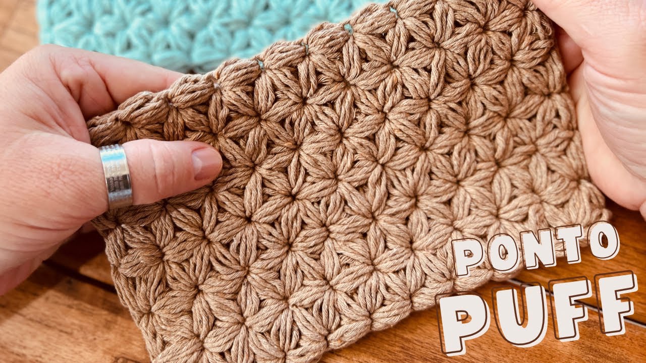 PONTO PUFF JASMIM - Ponto de Crochê lindo para fazer diversas peças em Crochê| PASSO A PASSO