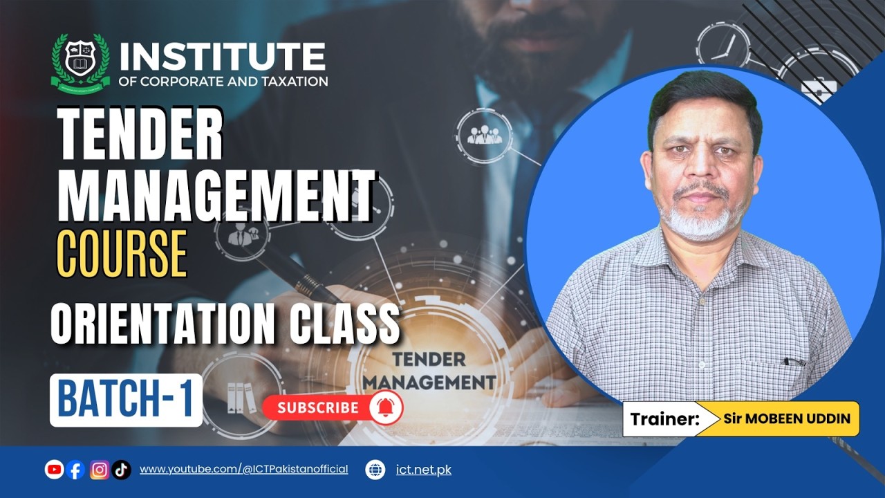 Tender Management Course Batch 1 &ndash; Orientation Class | Learn Tendering Skills
