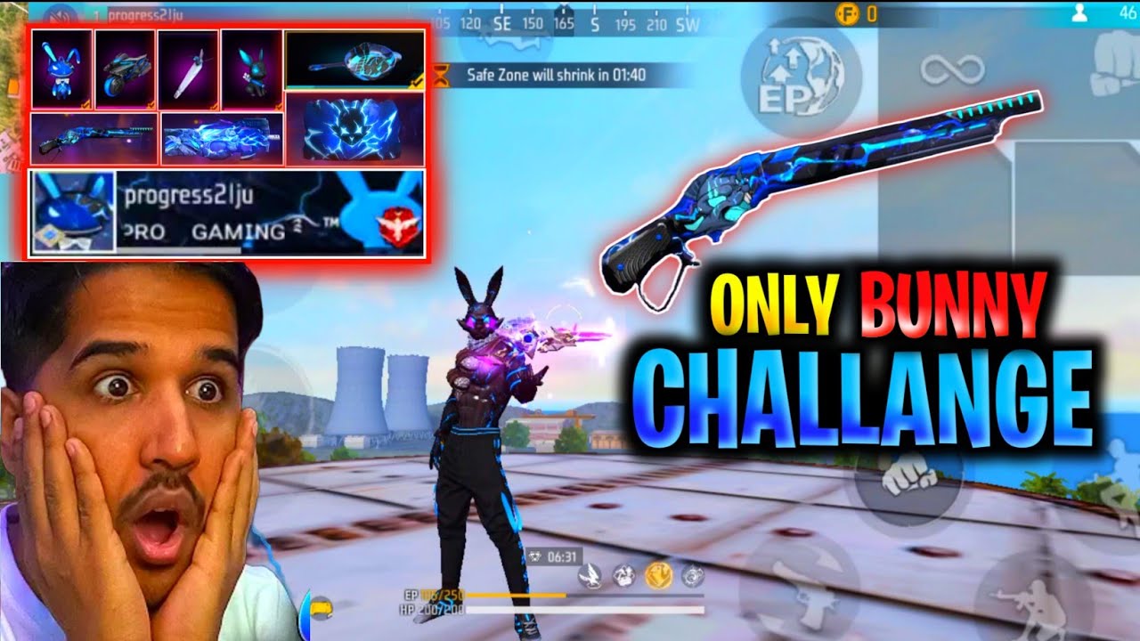 Only Black Bunny Challange Free Fire 😨 | Black Bunny Bundle Special Video 😲