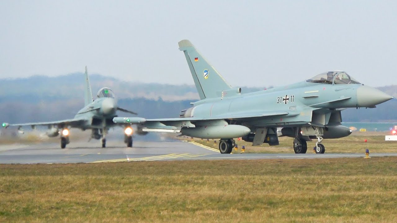 Eurofighter Typhoon EF2000 German Air Force Action at Neuburg Fliegerhorst!