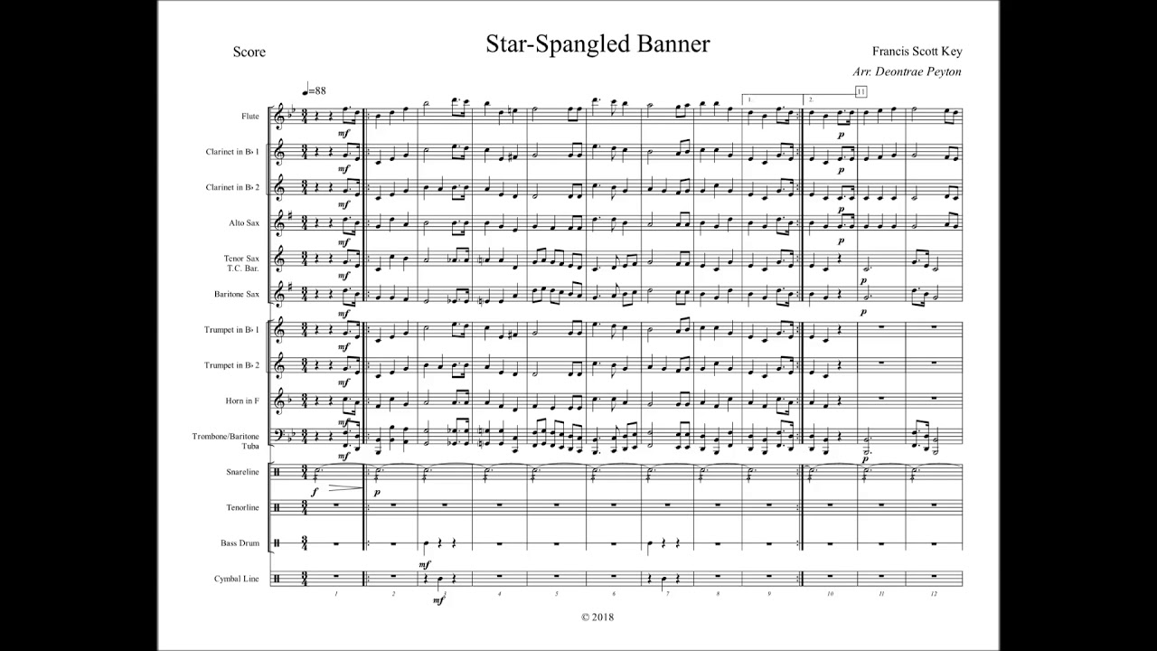 Star-Spangled Banner for Marching Band