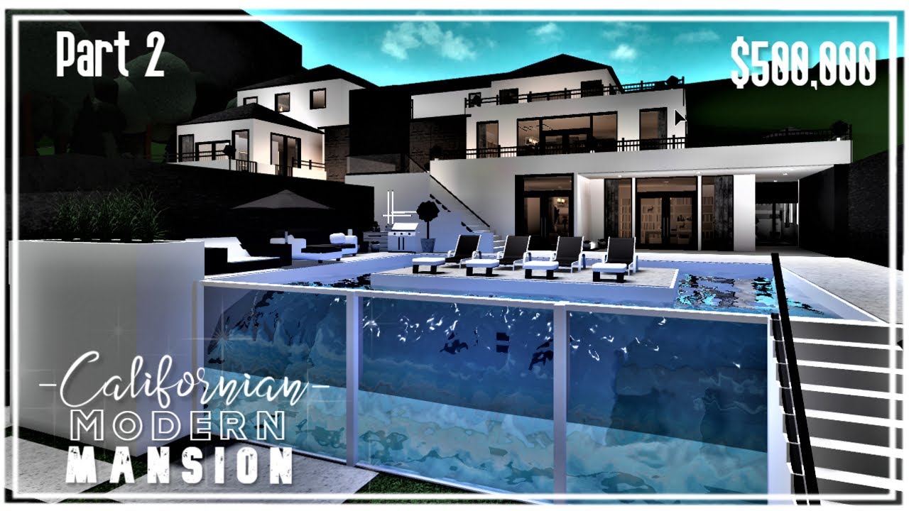 Speedbuild| Californian Modern Mansion| Welcome To Bloxburg | Part (2/3)