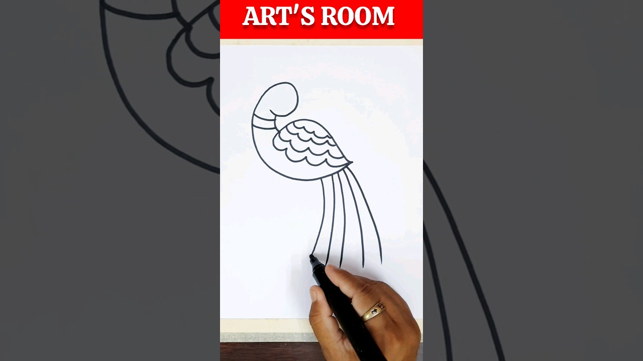 Indian Traditional Folk Art |  peacock drawing part 1 #shorts #artsroom