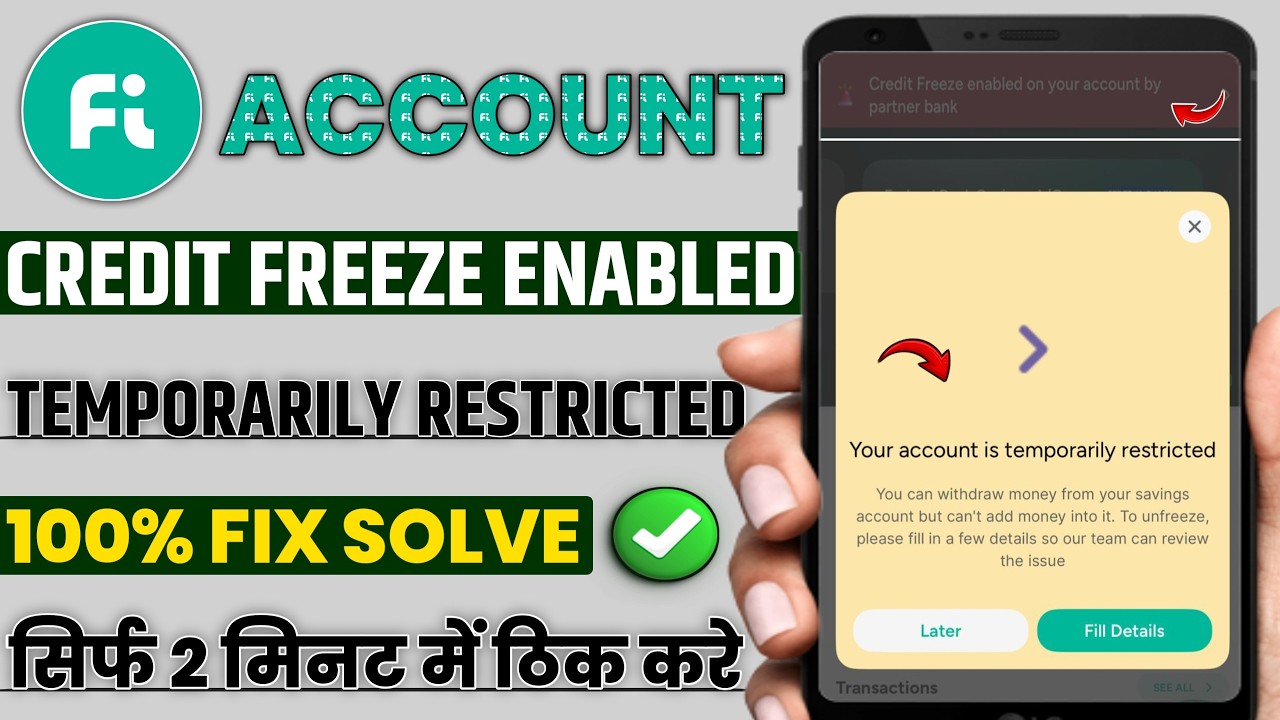 Fi your account is temporarily restricted | fi account credit freeze enabled on your account by part
