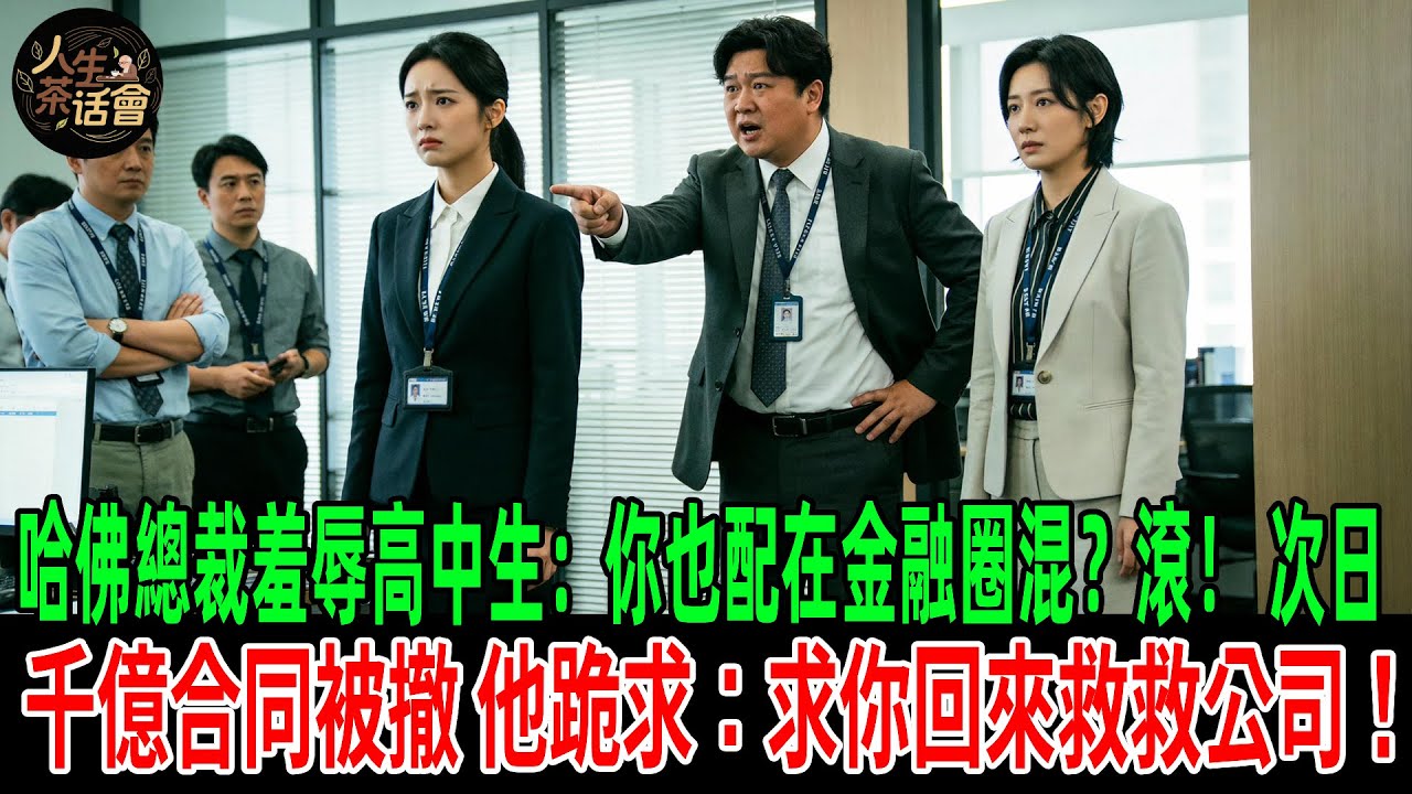 哈佛總裁羞辱高中生：你也配在金融圈混？滾！次日千億合同被撤，他跪求：求你回來救救公司！所有人都傻眼了！【人生茶話會】#情感故事 #老年生活 #人生感悟 #情感共鸣 #感人壹幕 #故事分享 #故事#原創
