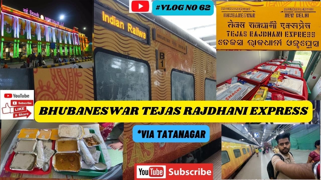 Bhubaneswar Tejas Rajdhani Express Train Journey in 3rd Ac || * Via Tatanagar || Food Review #irctc