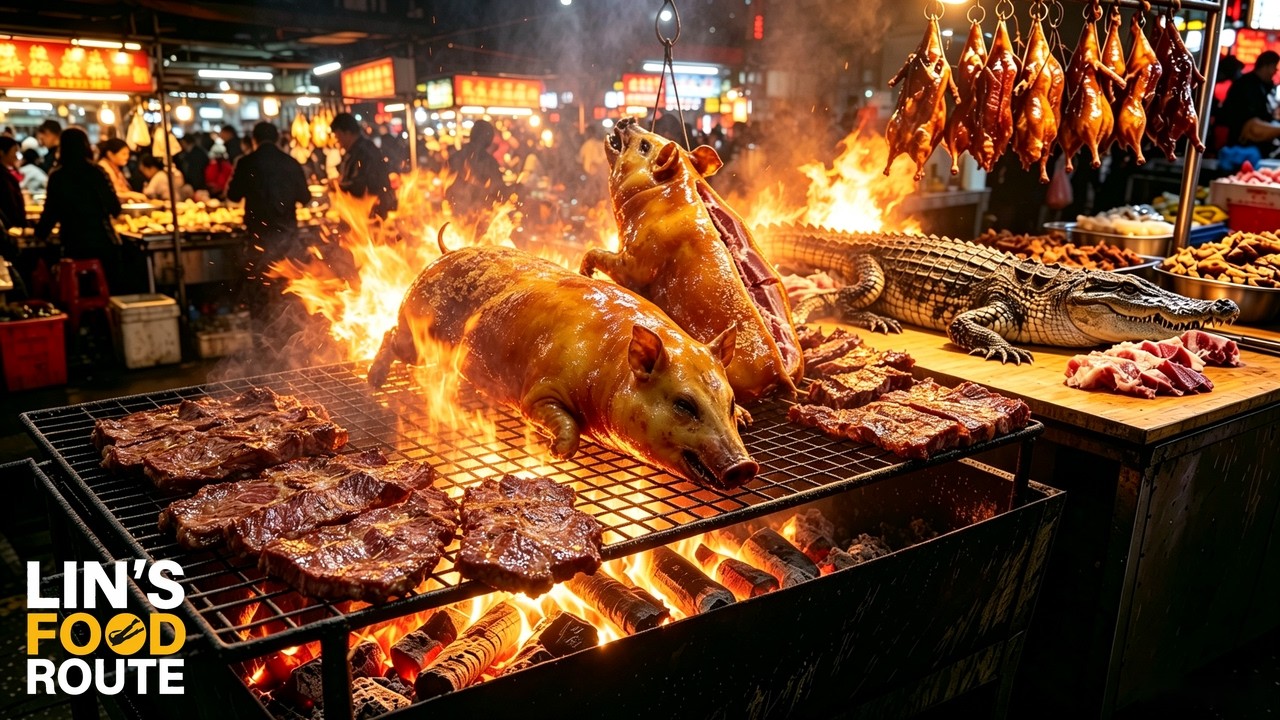 China&rsquo;s Meat Capital: Fire-Roasted Beef, Cantonese Roast Pork & Giant Guangzhou Market 🇨🇳