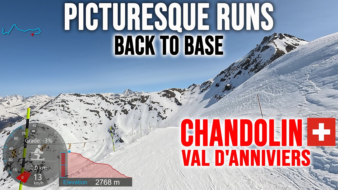 [4K] Skiing Chandolin, Awesome Runs to Base from St-Luc, Val d'Anniviers Switzerland, GoPro HERO13