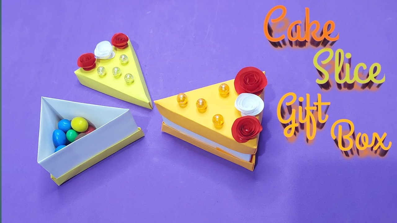 DIY Cake Gift Boxes | Birthday Gift Ideas | Gift Box Ideas |  Origami Cake Slice Box Tutorial | DIY