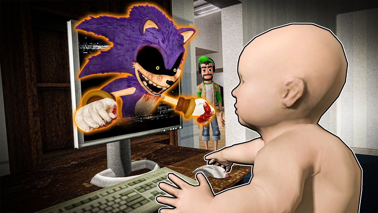 My Baby Downloaded His First SCARY Game?! - Garry's Mod
