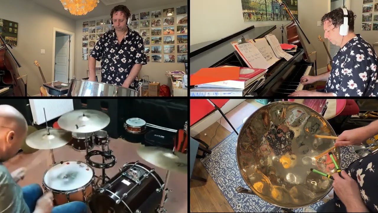 Theme song to Moonlighting by Al Jarreau cover Tenor Steel Pan + Piano + Drums : USA-Poland duet :D